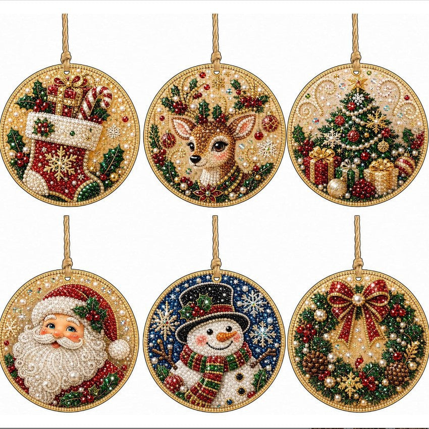 DIY Pearl Diamond Painting Kit for Christmas Ornaments Creative Handmade Craft Set