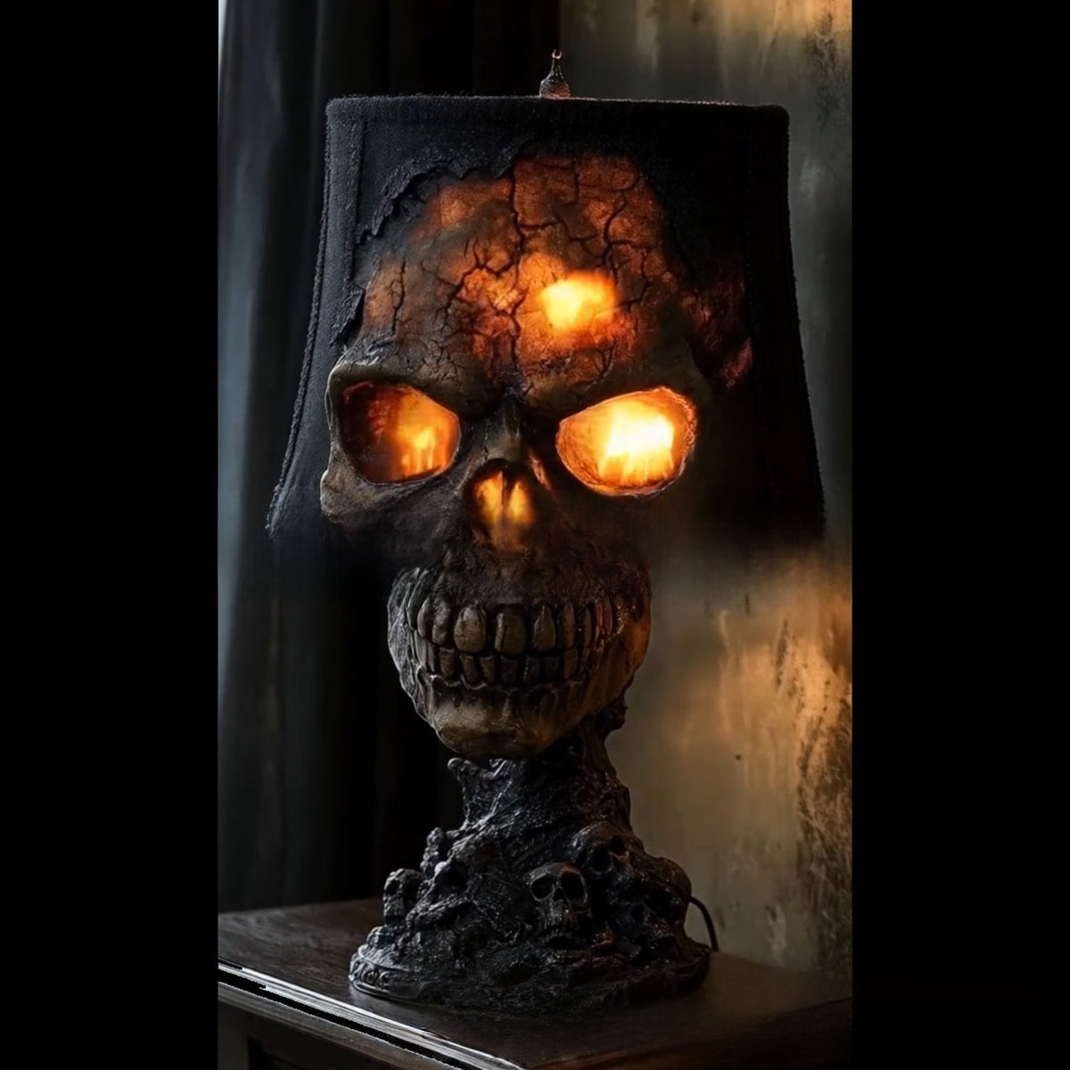 Lava Stone Skull Decorative Lamp