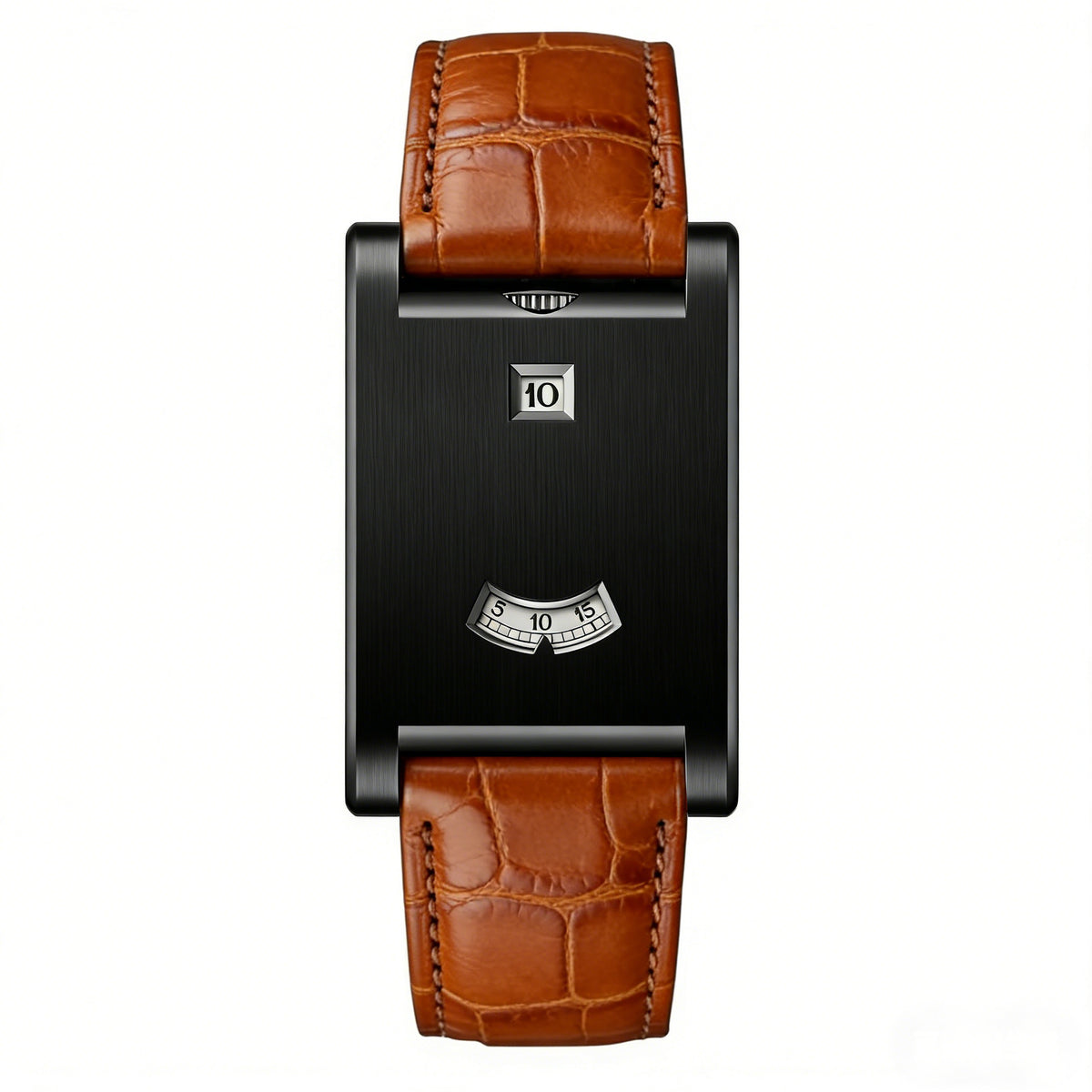 Square Digital Leather Strap Watch