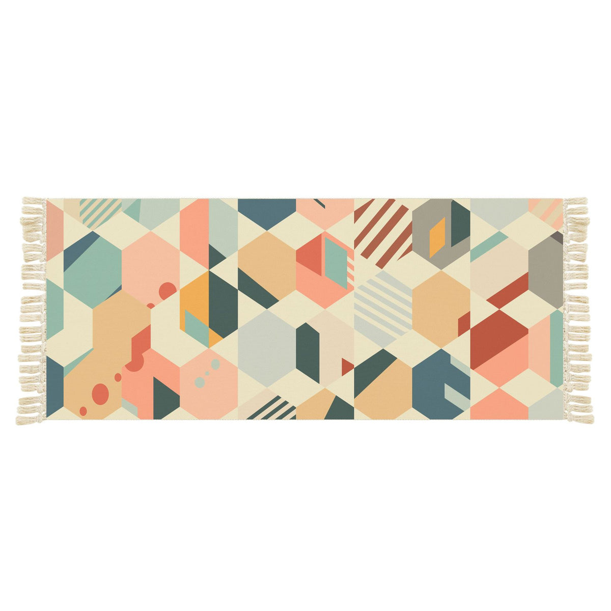 Woven Cotton and Linen Tassel Mat Bedroom Carpet Bathroom Mat