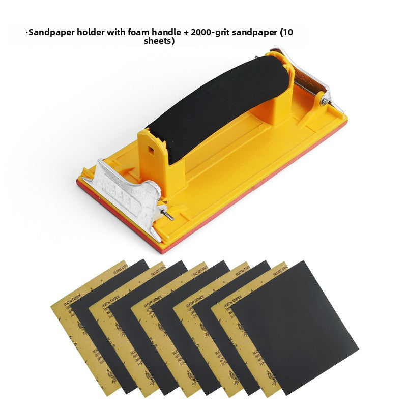 Semi-Circular Corner Sandpaper Holder with Self-Adhesive Base