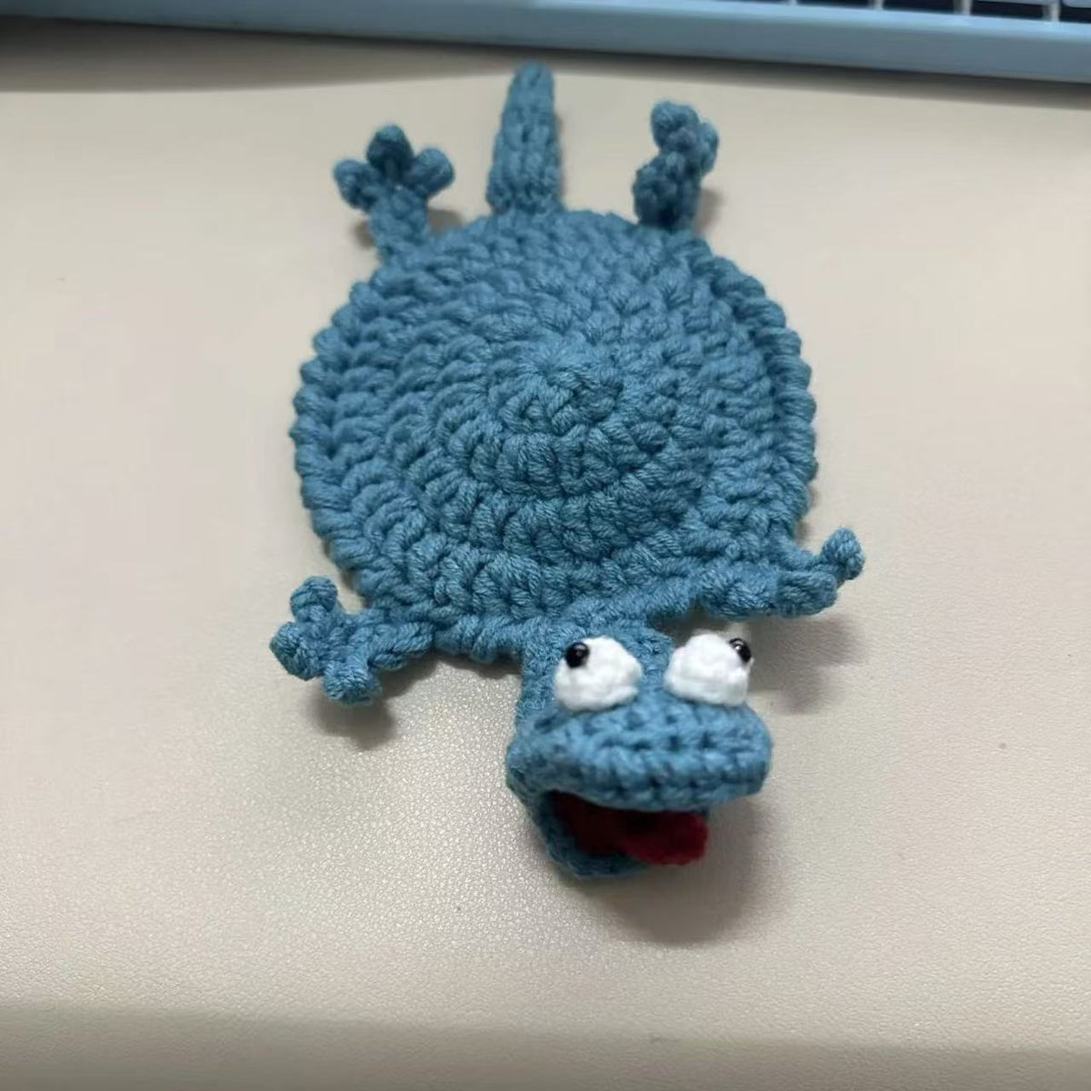 Handmade knitted cute animal coasters