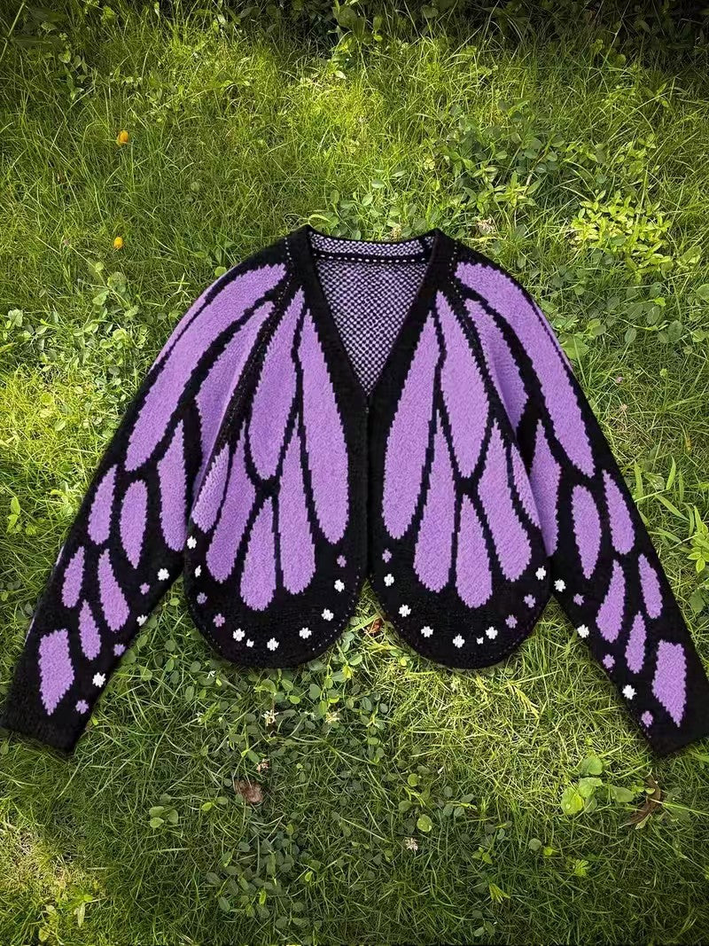 Butterfly Cape Knit Cardigan Sweater