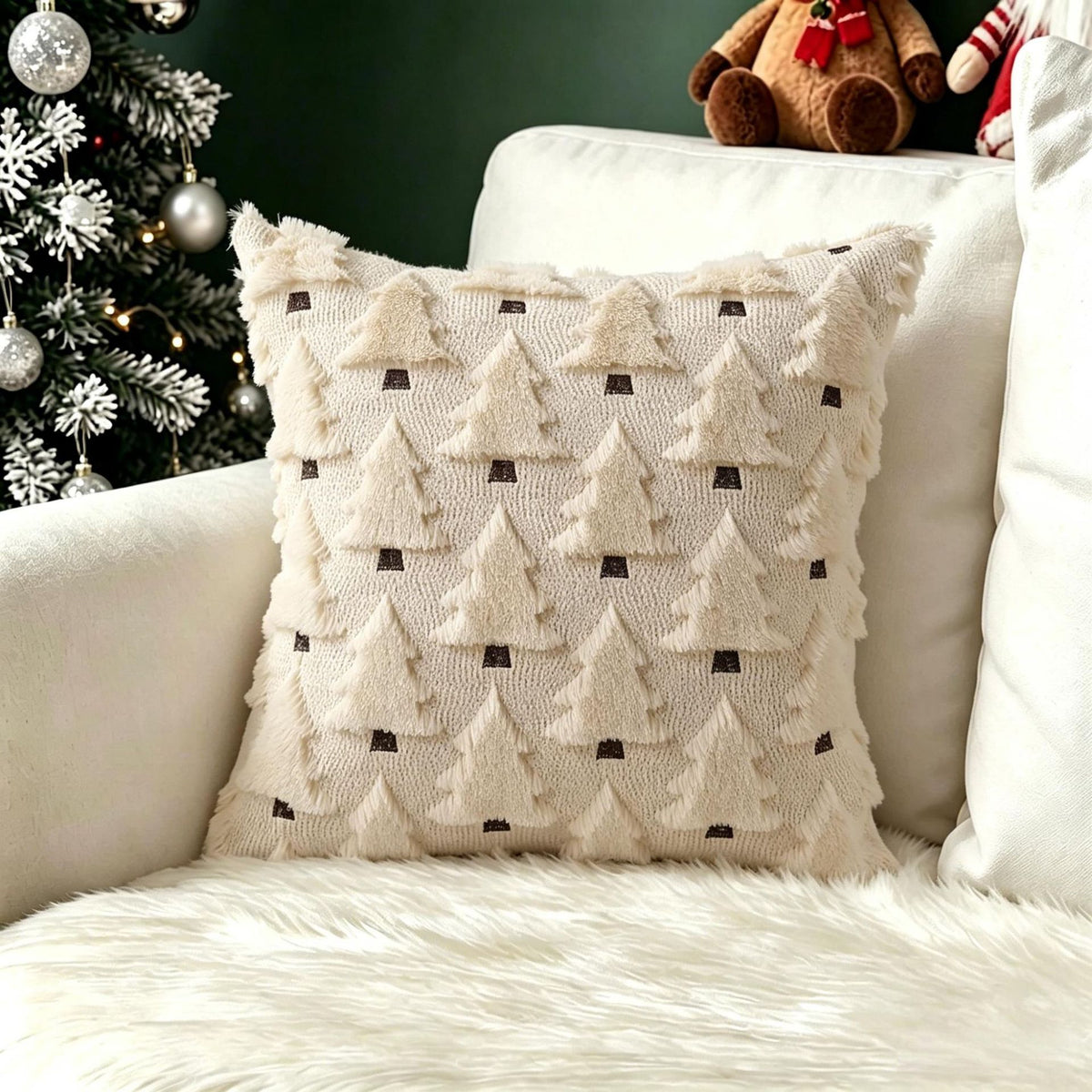 Christmas Themed Retro Cushion Cover