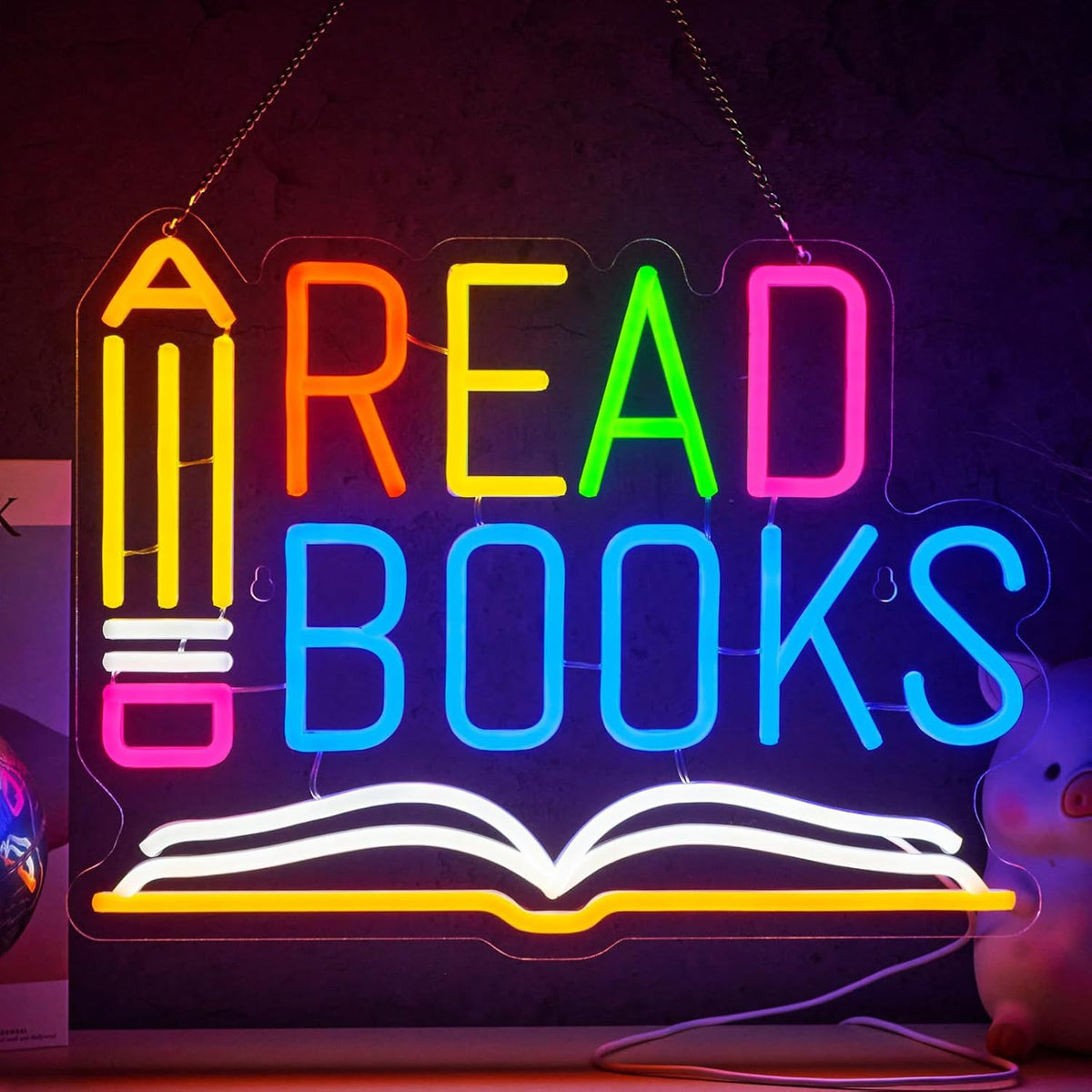 Dimmable LED Reading Neon Sign Wall Decor Light