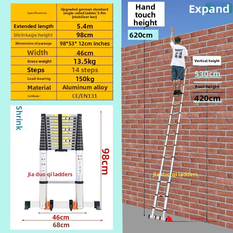 Aluminum Telescopic Folding Ladder