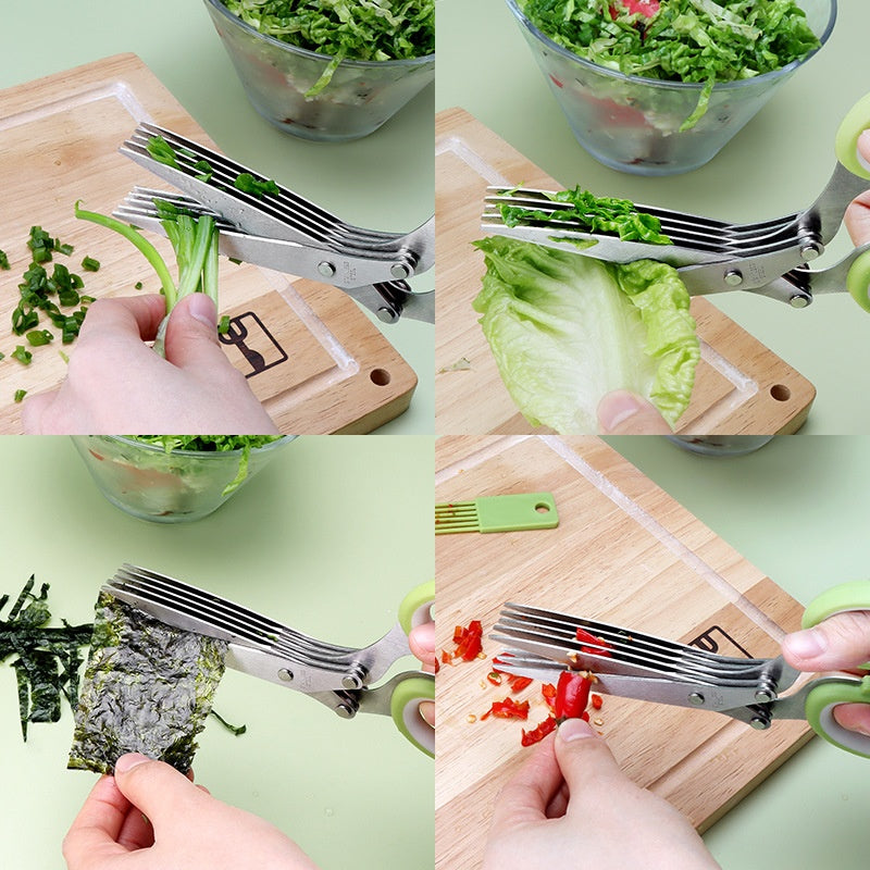 Multi-Layer Stainless Steel Herb Scissors