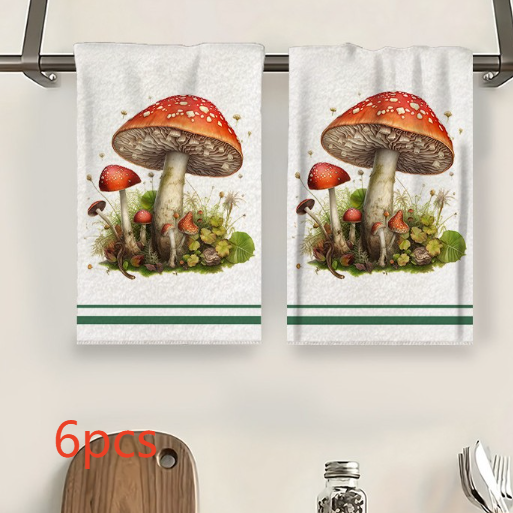 Colorful Mushroom Microfiber Kitchen Towel