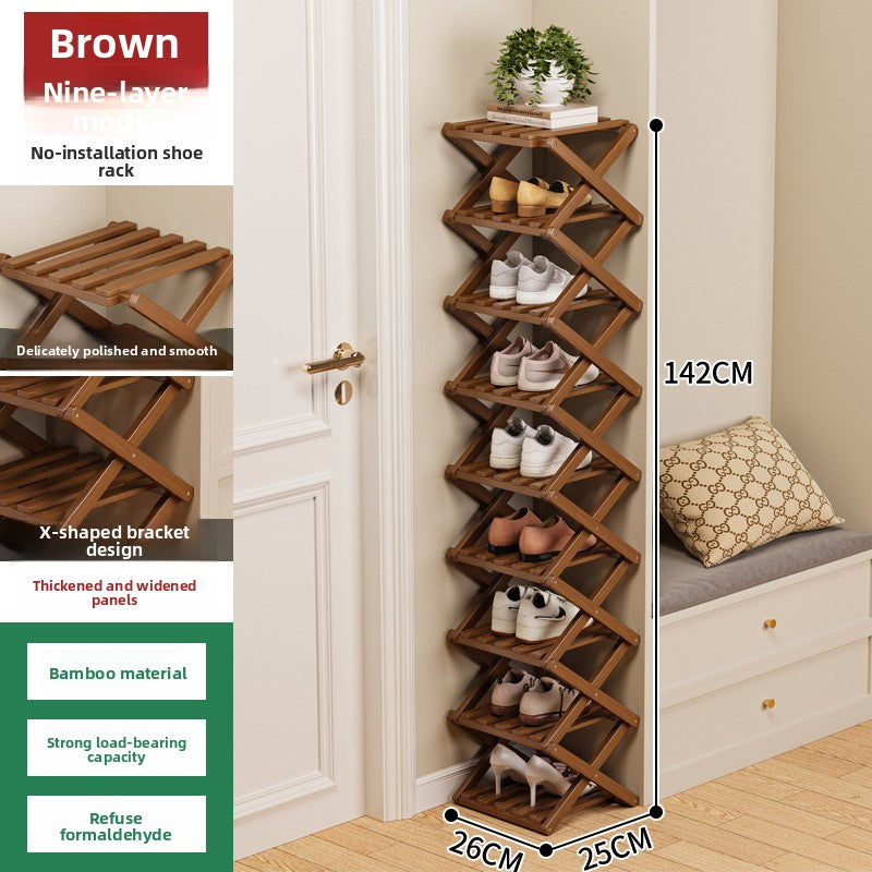 Foldable Bamboo Shoe Rack
