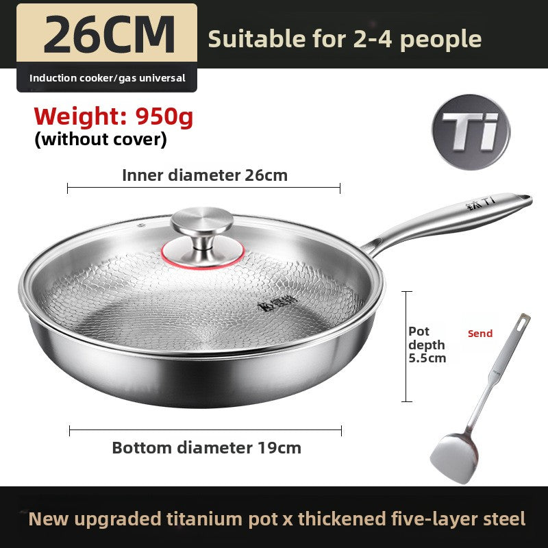 Pure Titanium Non-Stick Frying Pan with Hammer Pattern