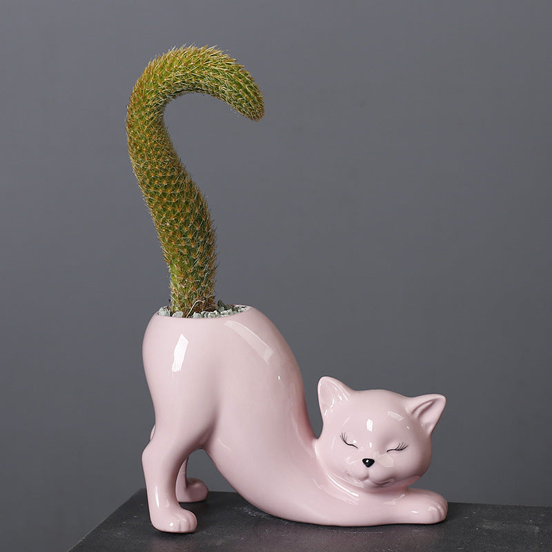 Cute Animal Tail Ceramic Succulent Pot