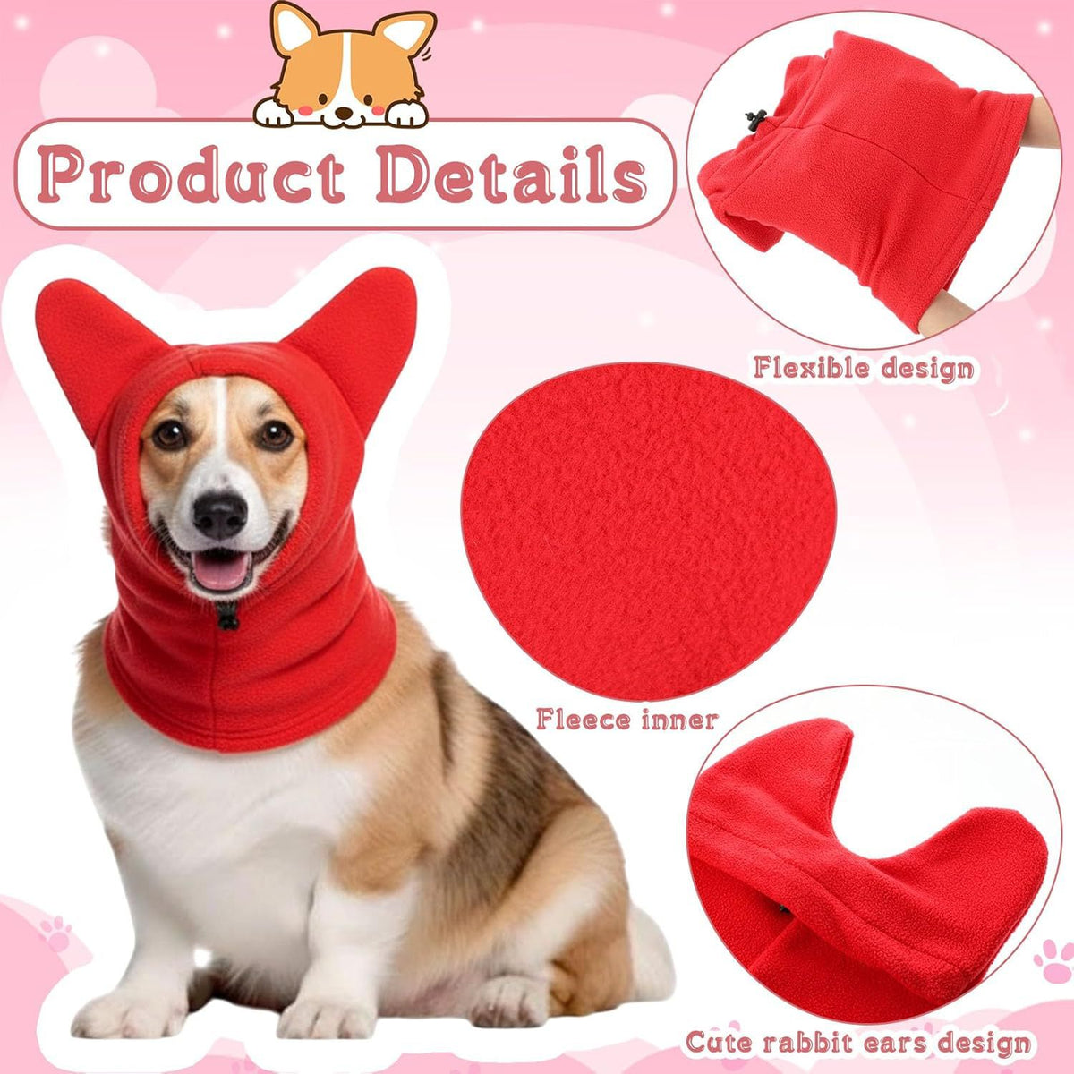 Dog Winter Warm Hood Scarf