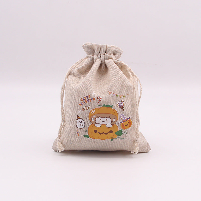 Halloween Cotton Drawstring Gift Bag