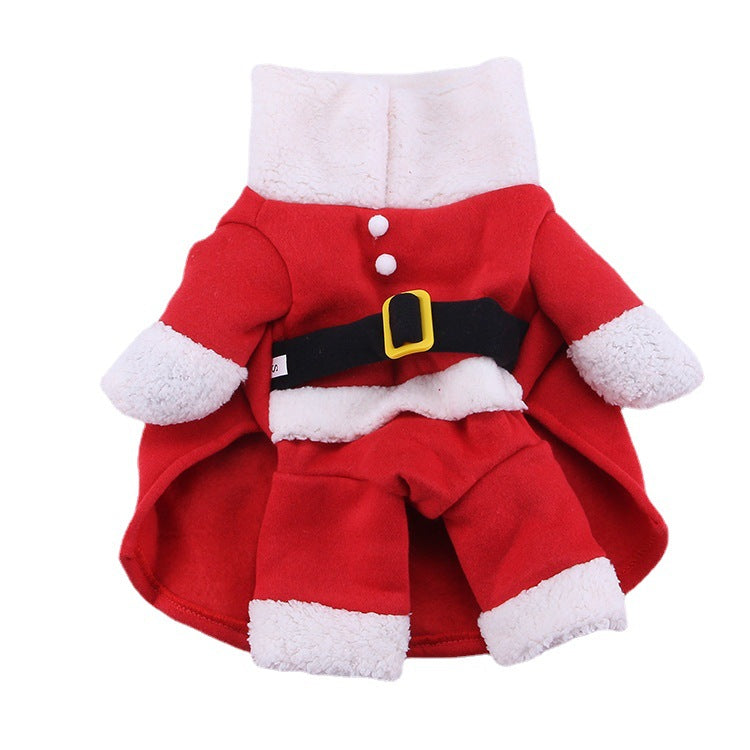 Dog Christmas Costume Upright Outfit with Hat