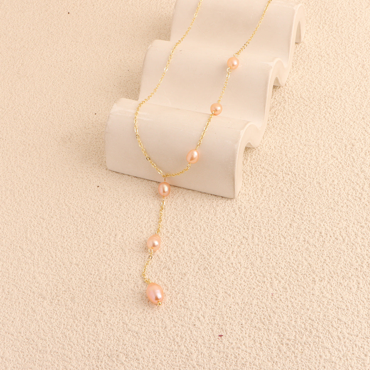 Freshwater Pearl Necklace with 925 Silver Chain