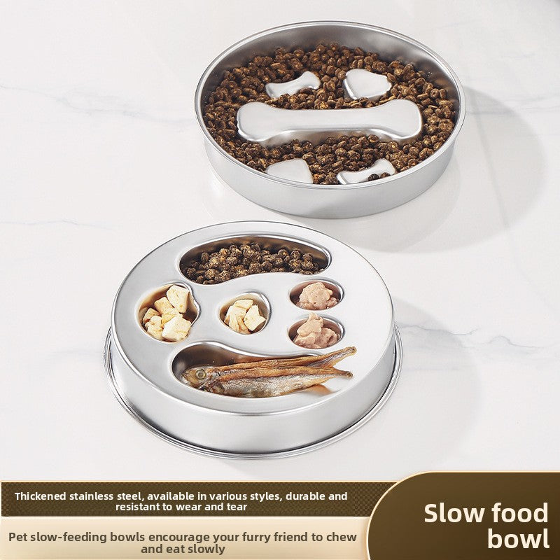 Stainless Steel Slow Feeder Pet Bowl
