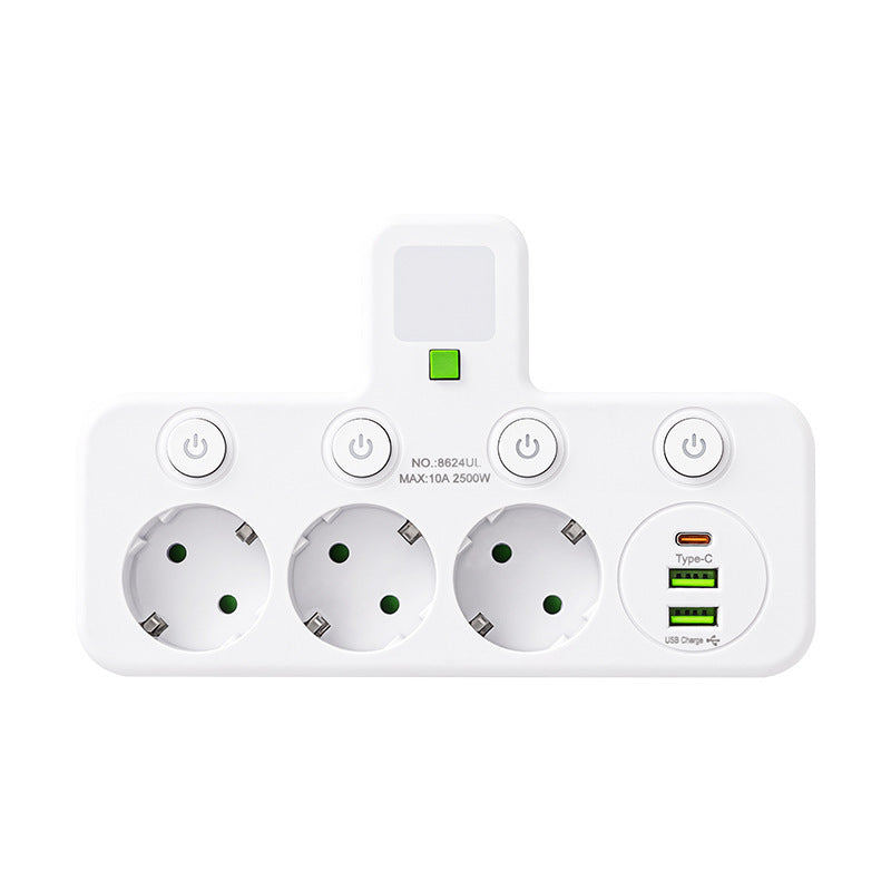 European Standard USB-C Power Socket Strip