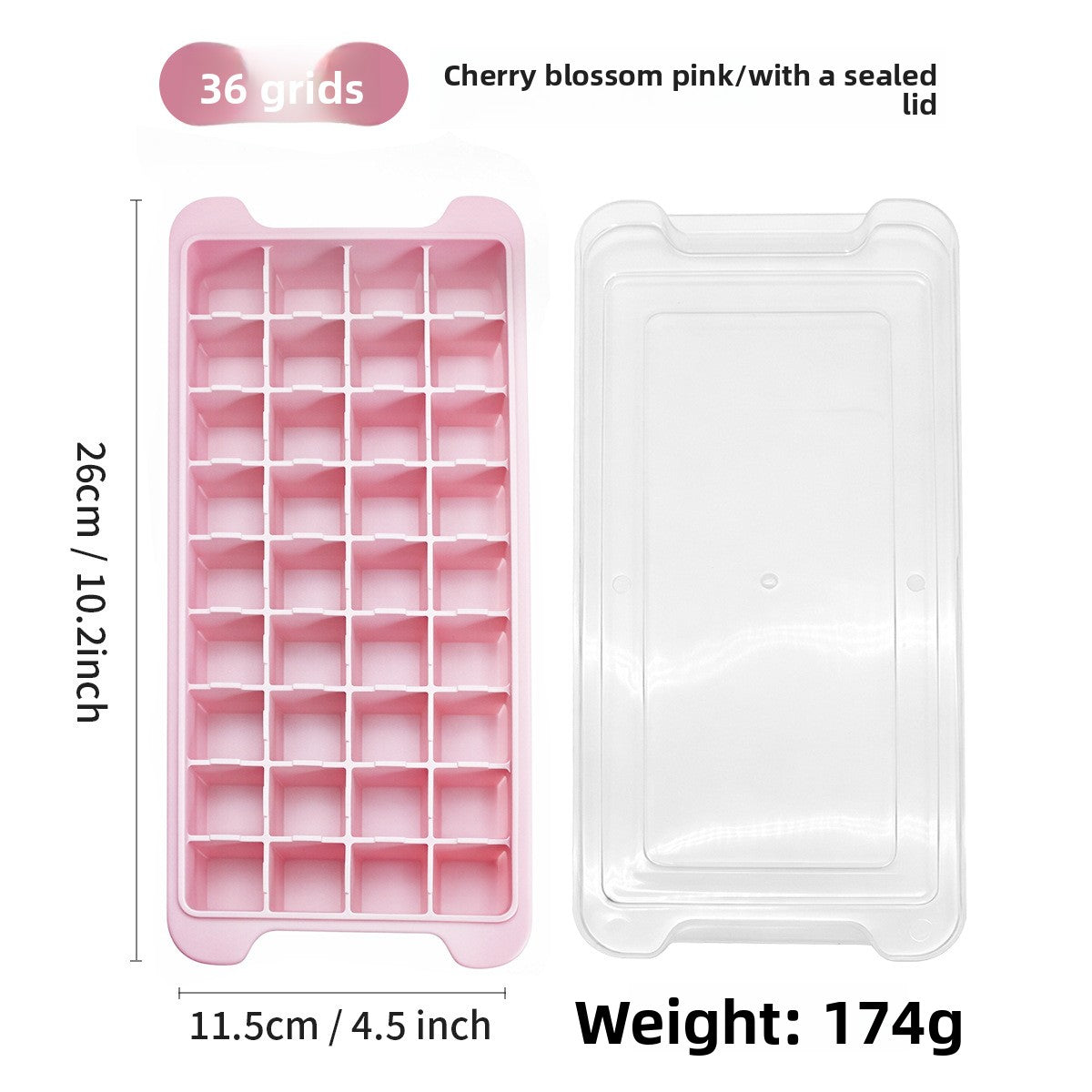 Food Grade Silicone Ice Cube Mold with Lid, Flexible Quick-Freeze Ice Tray, Easy-Release Design