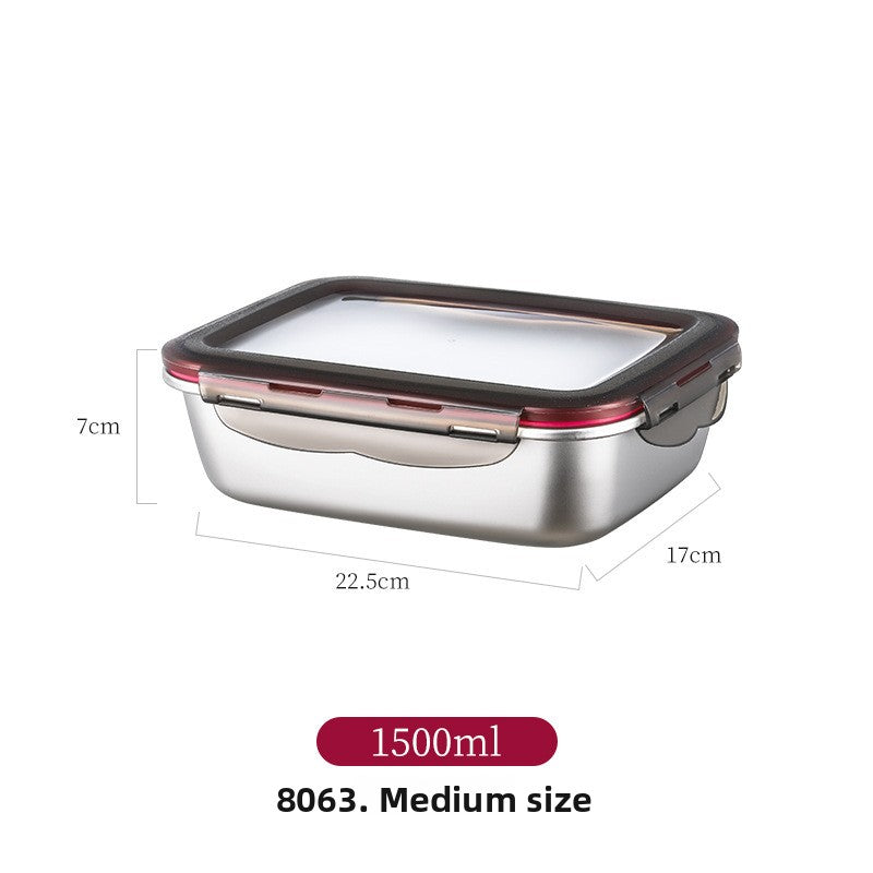 304 stainless steel food container with leak-proof lid