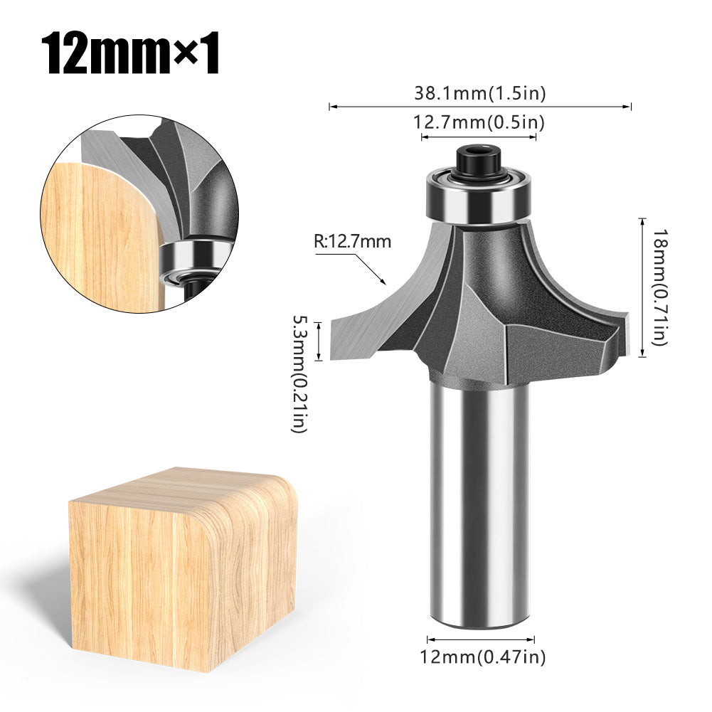 Tungsten Steel Round Angle Woodworking Milling Cutter