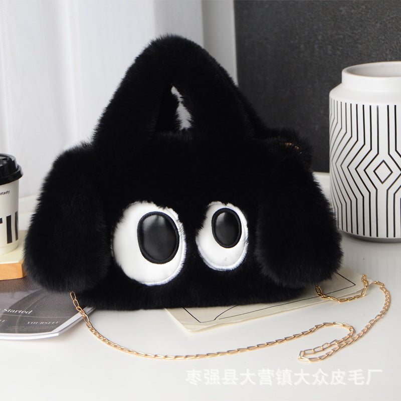 Big-eyed puppy plush bag for women