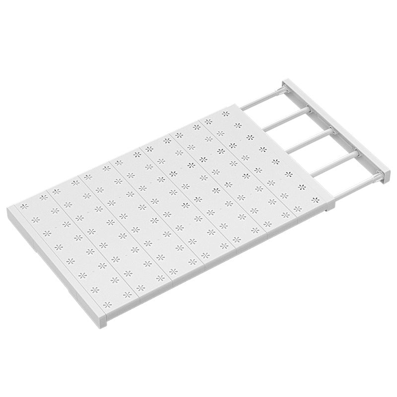Adjustable No Drill Wardrobe Partition Shelf for Home Storage
