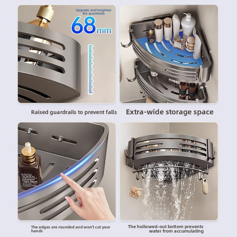 Corner Mount Bathroom Organizer Shelf