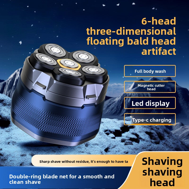 Magnetic Rotating Six-Head Electric Shaver