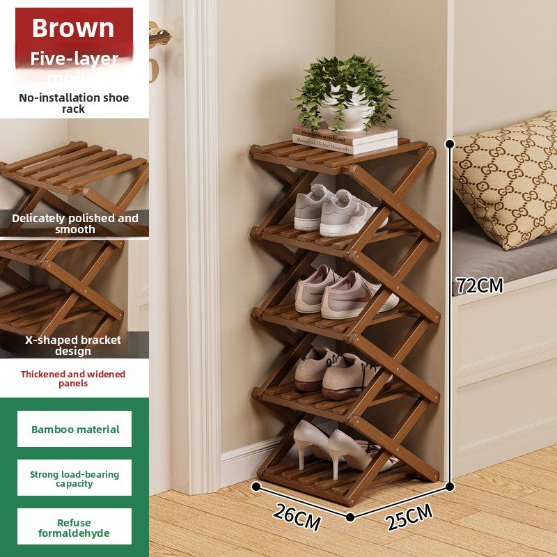 Foldable Bamboo Shoe Rack