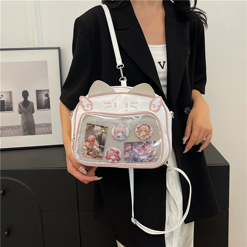 Mechanical Cat Cat PU Large Capacity Crossbody Bag