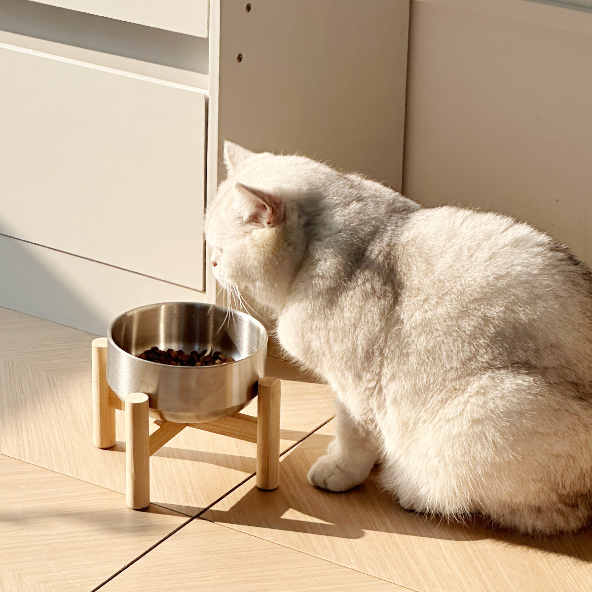 Elevated Pet Food Bowl with Stainless Steel Feeder
