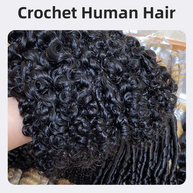 Real Human Hair Crochet Wigs Burmese Curly Extensions