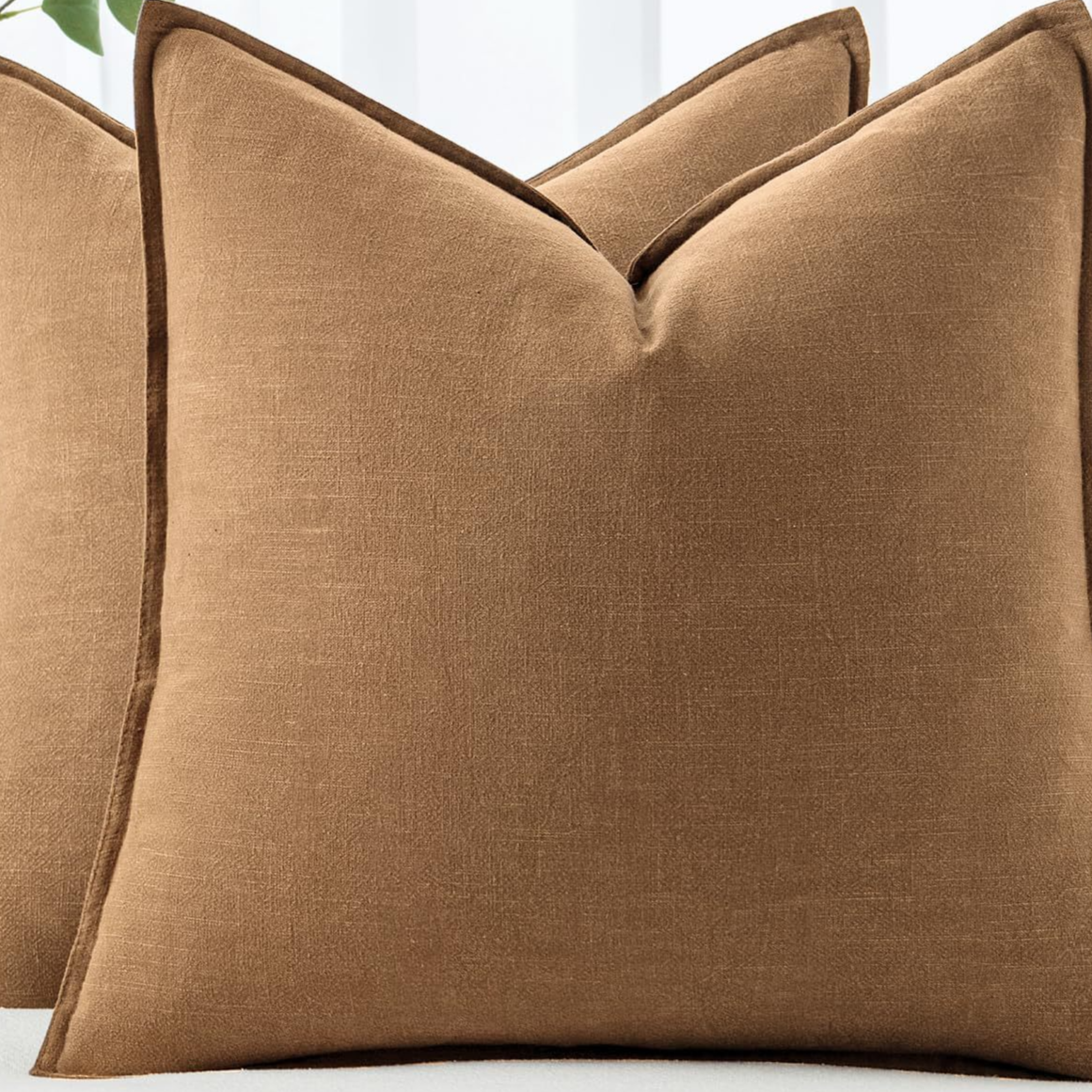 Striped linen blend throw cushion cover