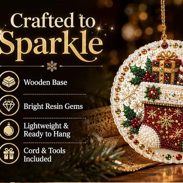 DIY Pearl Diamond Painting Kit for Christmas Ornaments Creative Handmade Craft Set