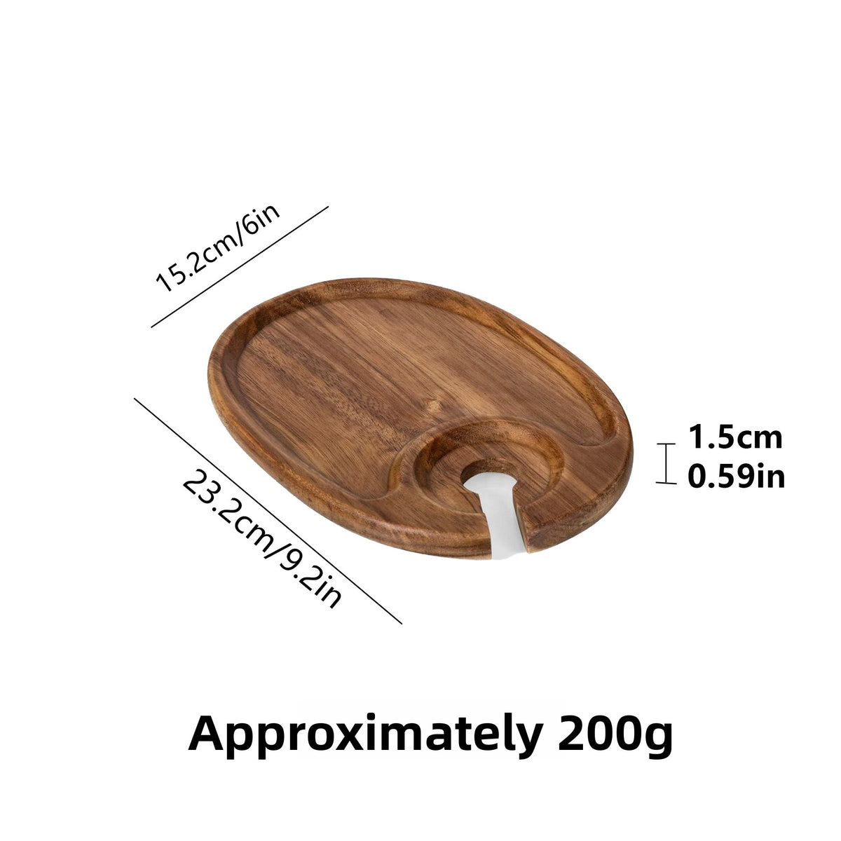 Acacia Wood Serving Tray for Wine Glasses and Party Use
