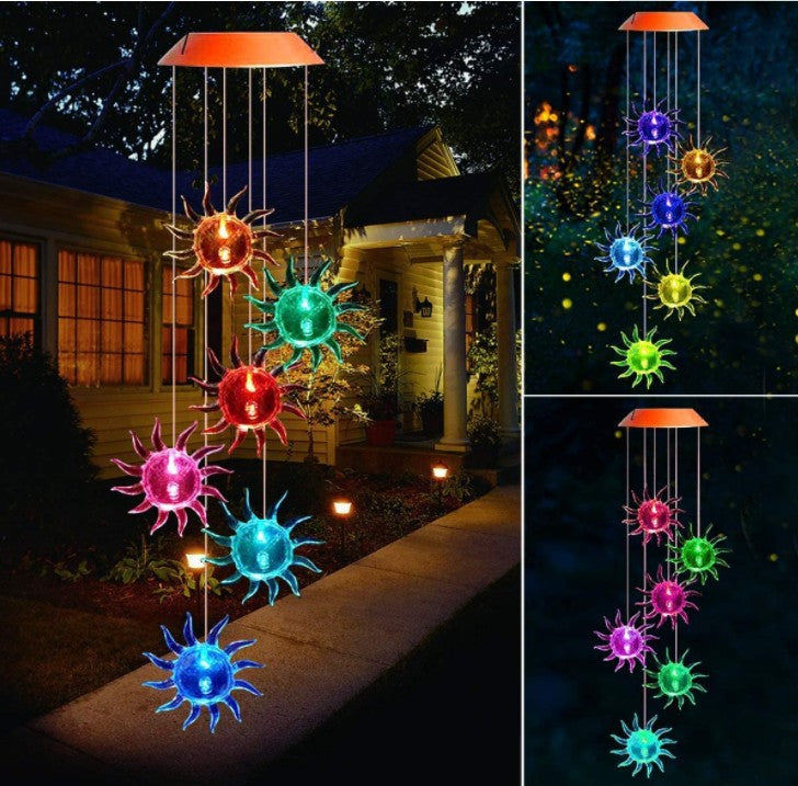 Solar butterfly wind chime lamp