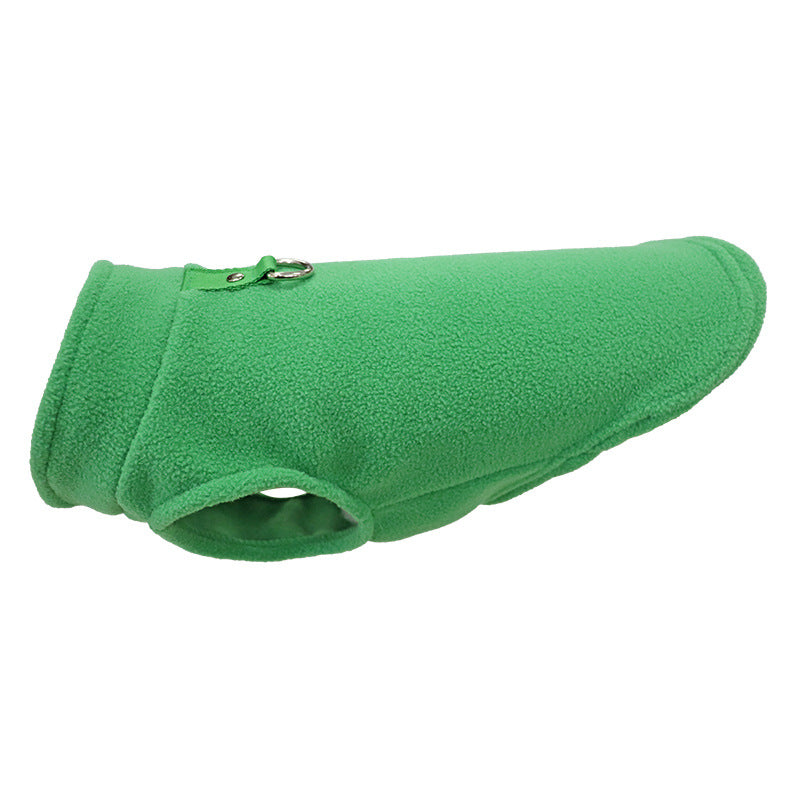 Pet Dog Cat Solid Color Outdoor Traction Fleece Vest