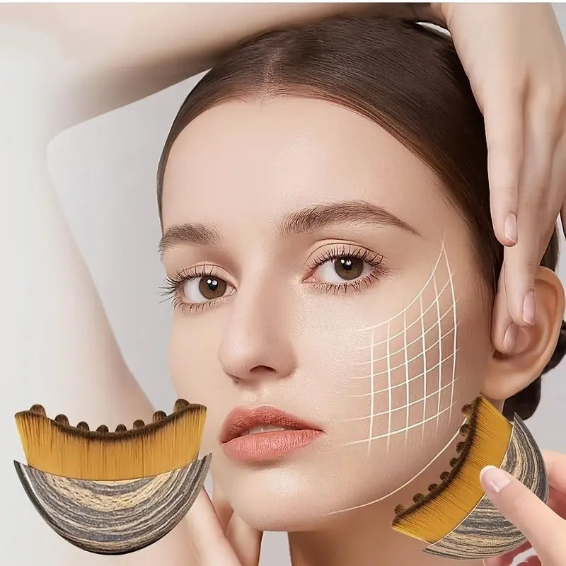 Lymphatic Contour Facial Massage Brush Portable Handheld Body Care Tool