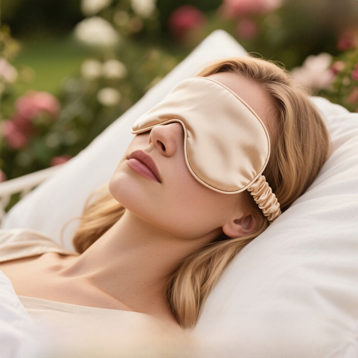 100% Mulberry Silk Sleep Mask, Double-Sided, 99.6% Light Blocking, Breathable Eye Mask for Sleeping with No-Pressure Fit