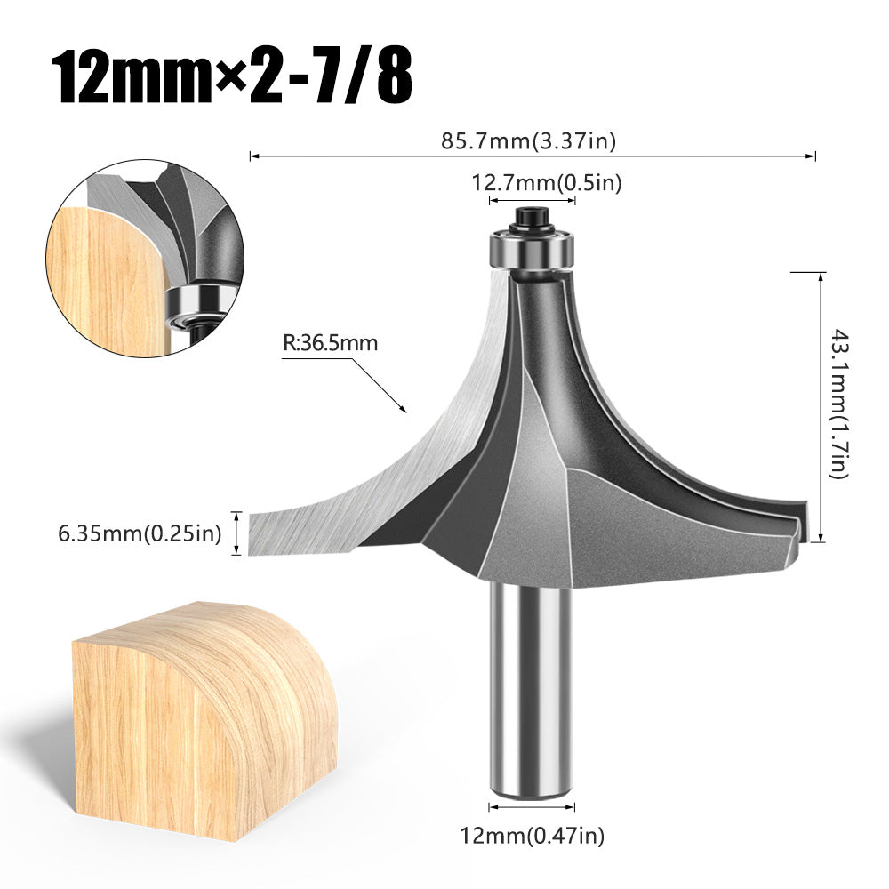 Tungsten Steel Round Angle Woodworking Milling Cutter