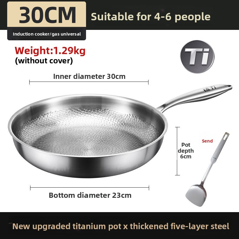 Pure Titanium Non-Stick Frying Pan with Hammer Pattern
