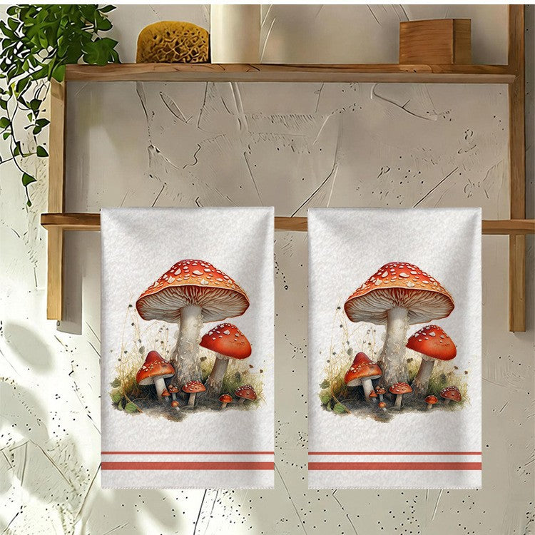 Colorful Mushroom Microfiber Kitchen Towel