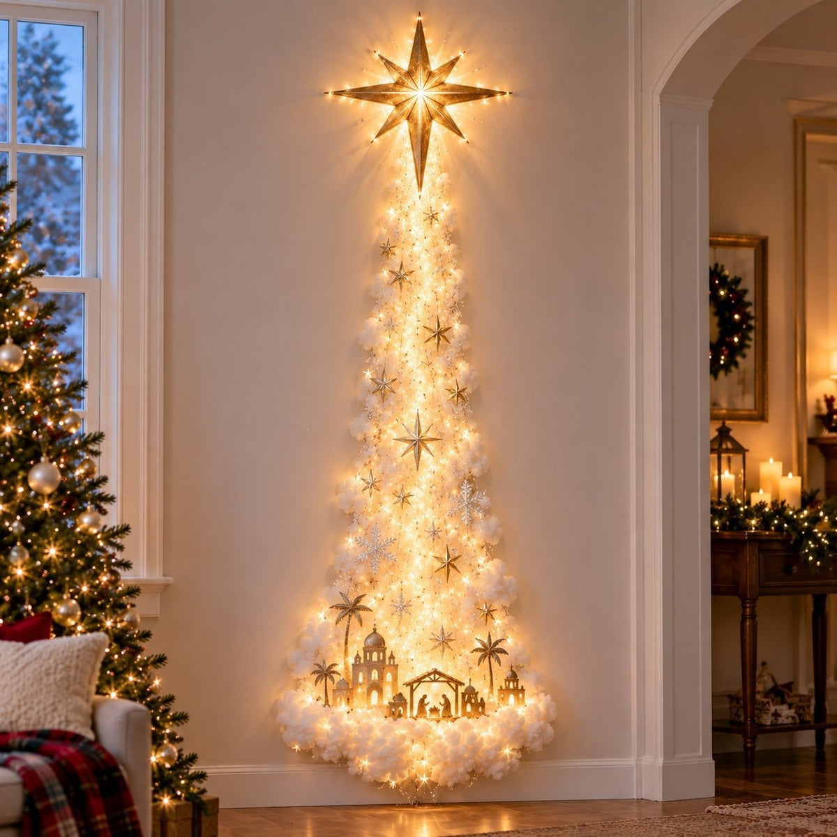 DIY Christmas Magic Trail String Wall Light Kit for Home Holiday Party Decor