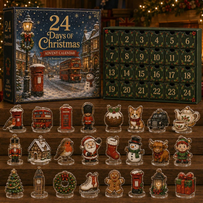 Christmas Advent Calendar Acrylic Blind Box Decoration Collectible Toy