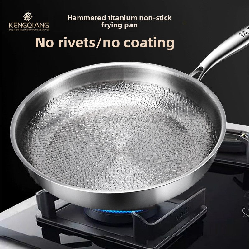 Pure Titanium Non-Stick Frying Pan with Hammer Pattern