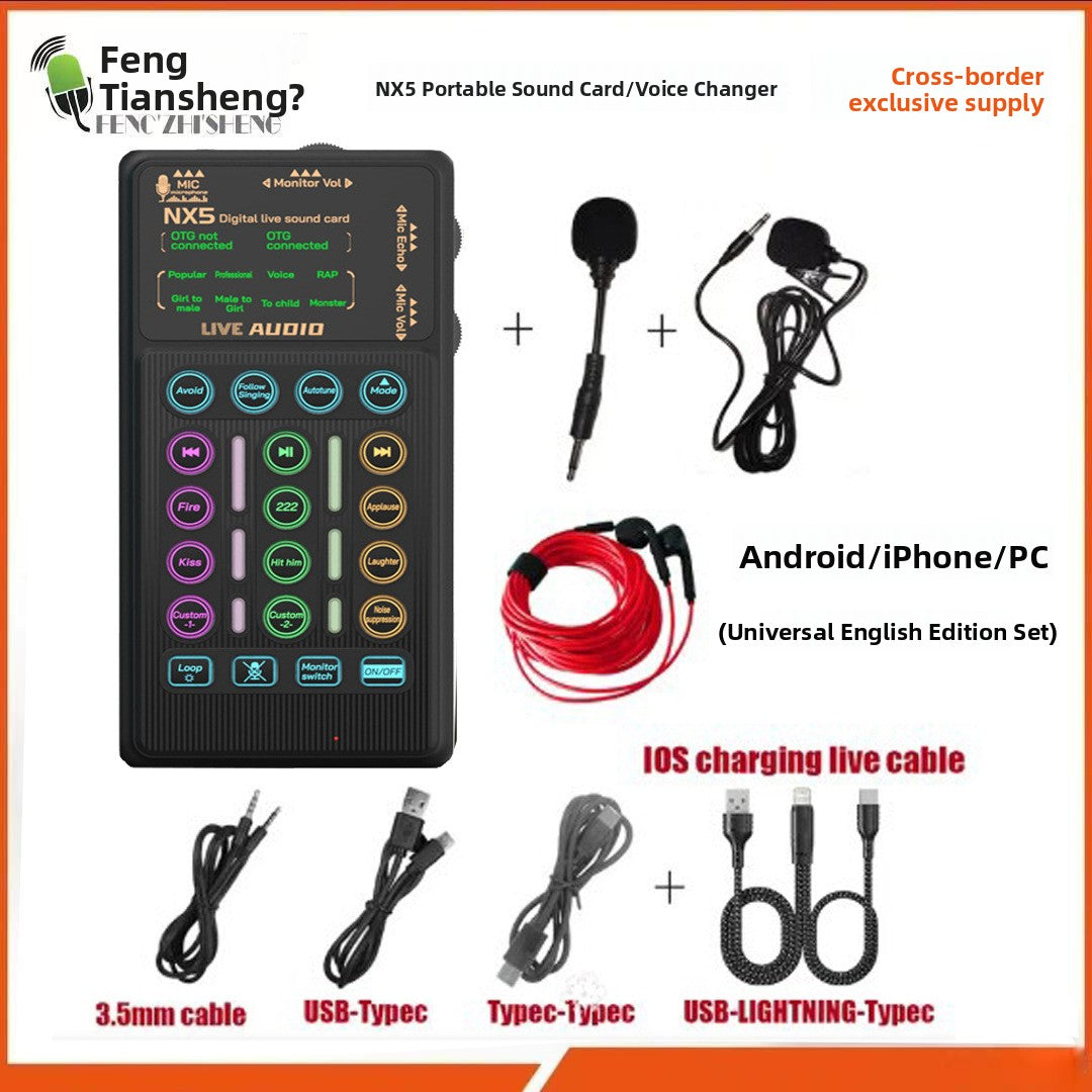 Professional Live Streaming Sound Card Headset