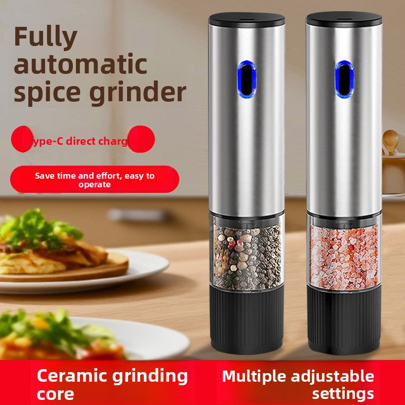 Electric Stainless Steel Adjustable Pepper and Salt Grinder