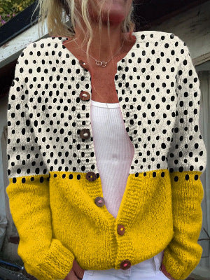 Christmas sweater vintage round-neck cardigan