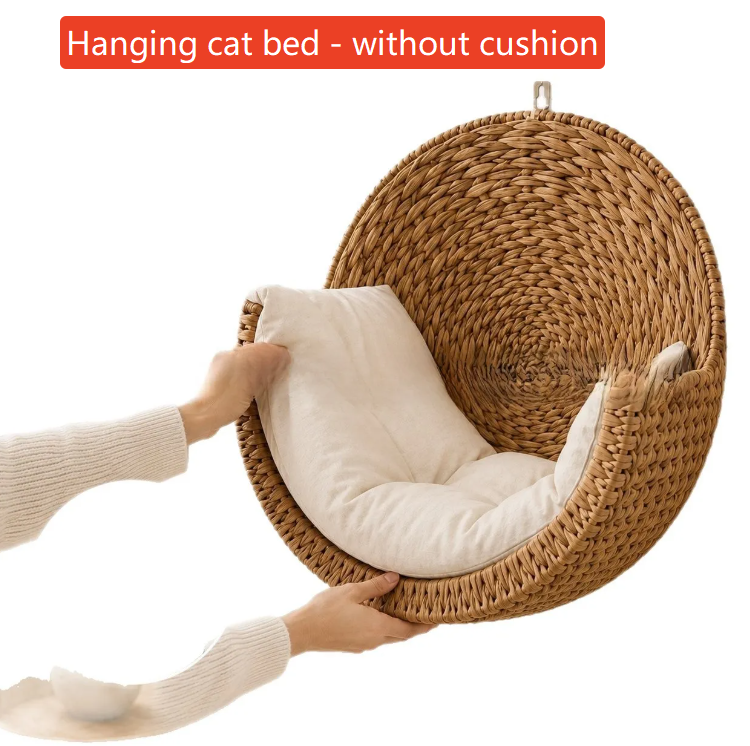 Handwoven Hanging Cat Bed Cozy Suspended Nest
