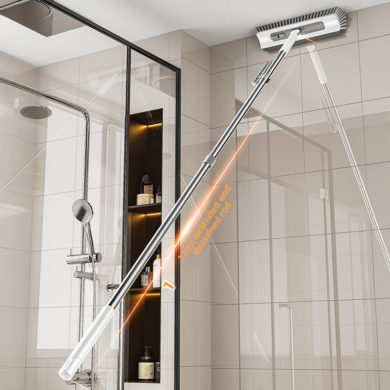 Long Handle Dual Scraper Floor Brush for Bathroom and Tile Cleaning